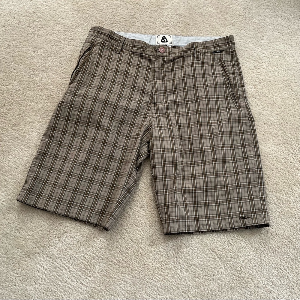 Matix Brown Plaid Shorts